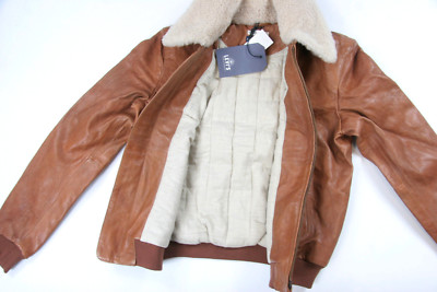 Levis Made Crafted Shearling Italian Leather Pilot Jacket Italy