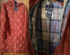 Barbour Sandyford Oversized Quilted Jacket(autumn Red Maple)25"ptp(size 14)rp259