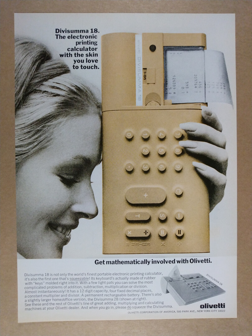 1974 Olivetti Divisumma 18 Calculator vintage print Ad | eBay