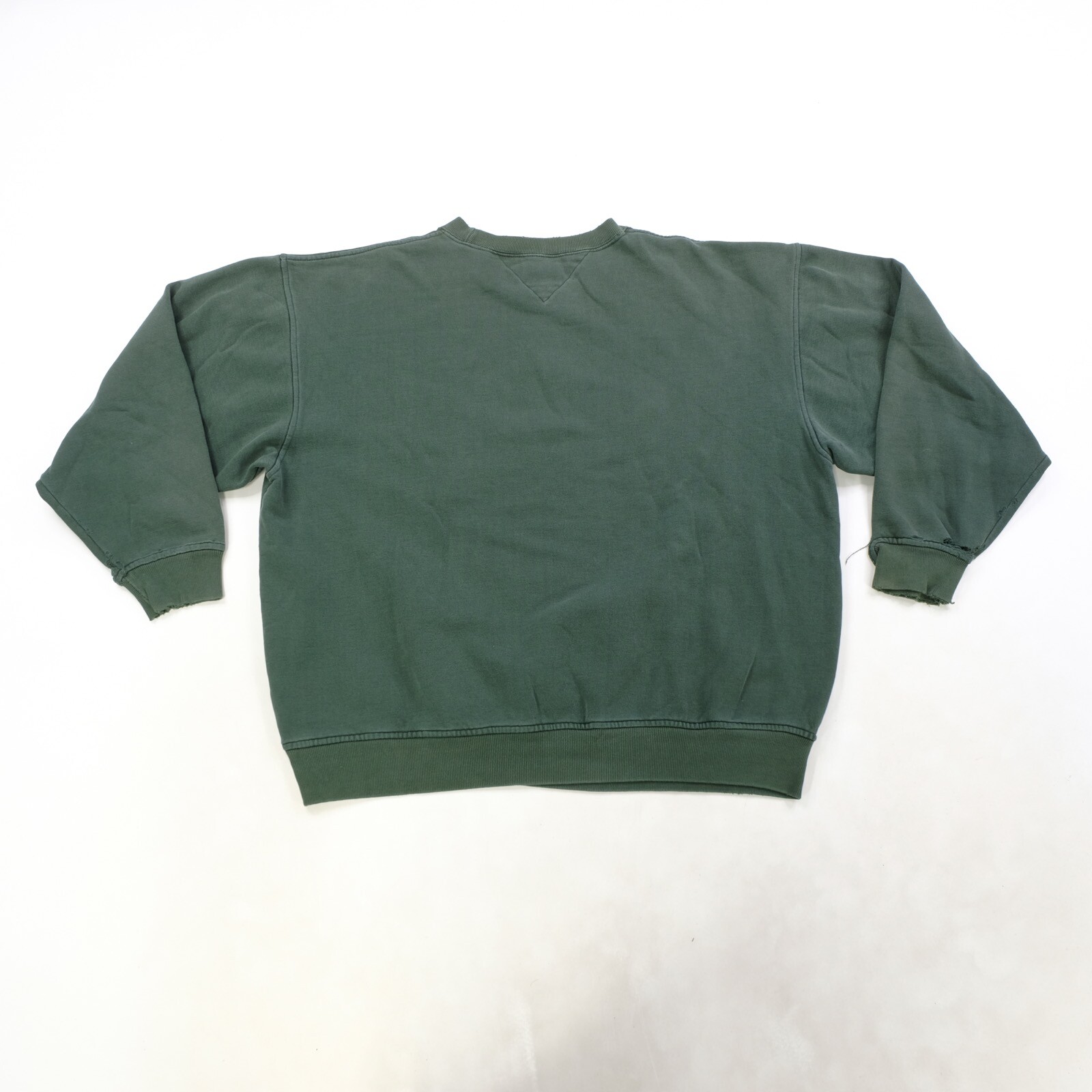 Rare Vintage TOMMY HILFIGER Spell Out Pullover Crewneck Sweatshirt 90s Green L image 8