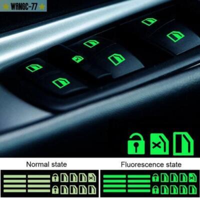 Car Window Switch Luminous Sticker – Night Safety Glow Decal, Easy Install (Multicolor)