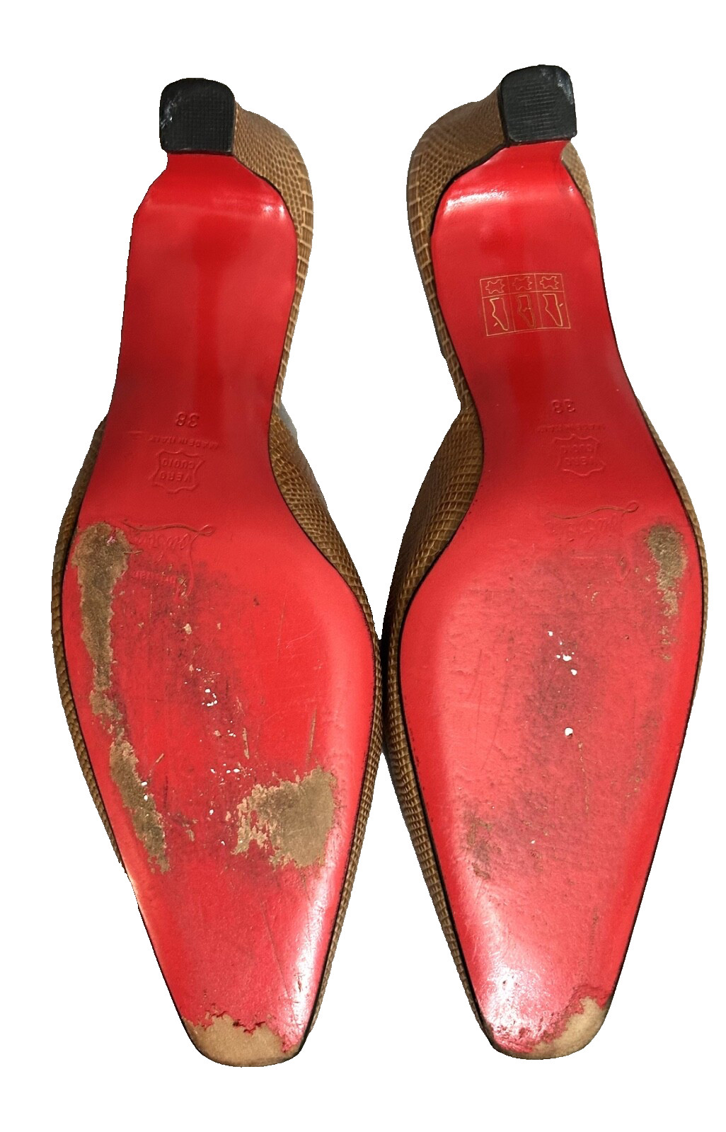 Cristian louboutin  Square Toe Mules Sz  38 image 7