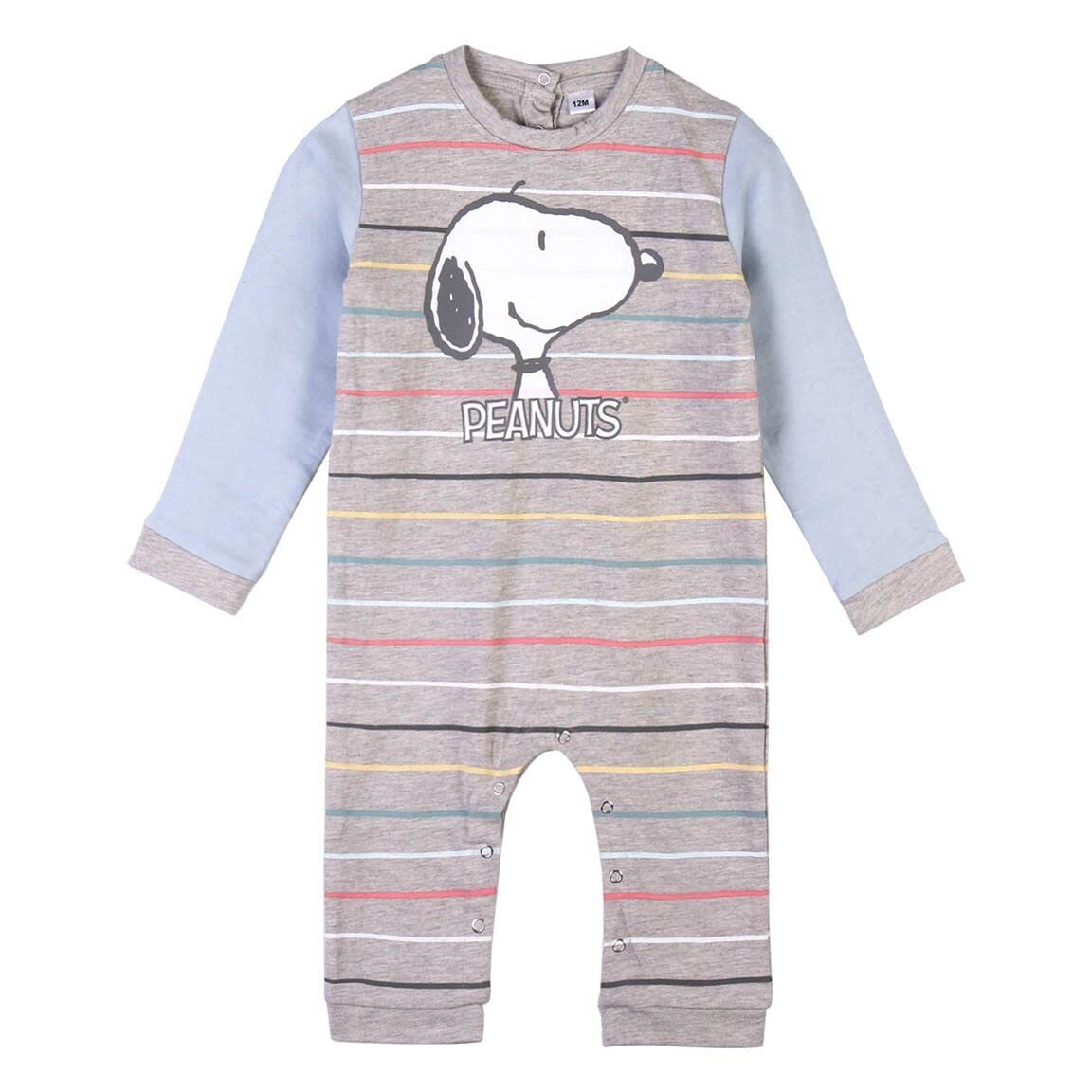 Baby`S Long-Sleeved Romper Suit Snoopy Grey (Size: 36 Months) NUOVO
