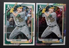 2024 Bowman ZACK GELOF RC Rookie Chrome Mojo Refractor & Base #14 Athletics A's