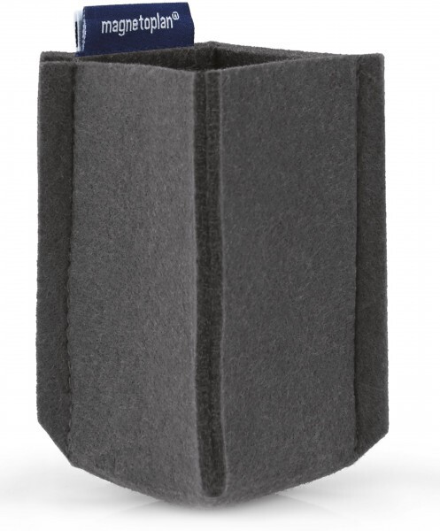 Magnetoplan Small Felt Pencil Pot, Pen Holder, Desk Organiser, Magnetic pen pot