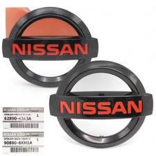Front & Rear Emblem Black Red For 2016-2021 Nissan NP300 D23 Pro 4X Pickup Truck