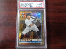 2019 Topps Chrome Update Thairo Estrada #'ed 28/50 GOLD Refractor PSA 10 RC-Gian
