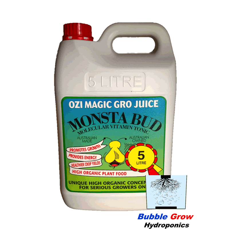 MONSTA BUD 5L ORGANIC HYDROPONIC NUTRIENTS OZI MAGIC FLOWER BLOOM