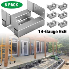 6Pcs 6x6 Concrete Deck Post Anchor Base Adjustable Metal Post Bracket Post Base