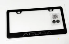 Black on Black Acura Metal License Plate Frame Fits All Acura Models