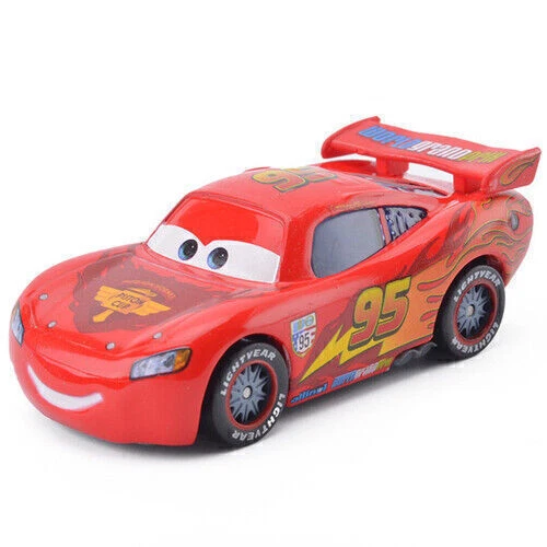 2Pcs Disney Pixar Cars No.95 2rd Lightening Mcqueen 1:55 Diecast Model Toys Car - Picture 10 of 14