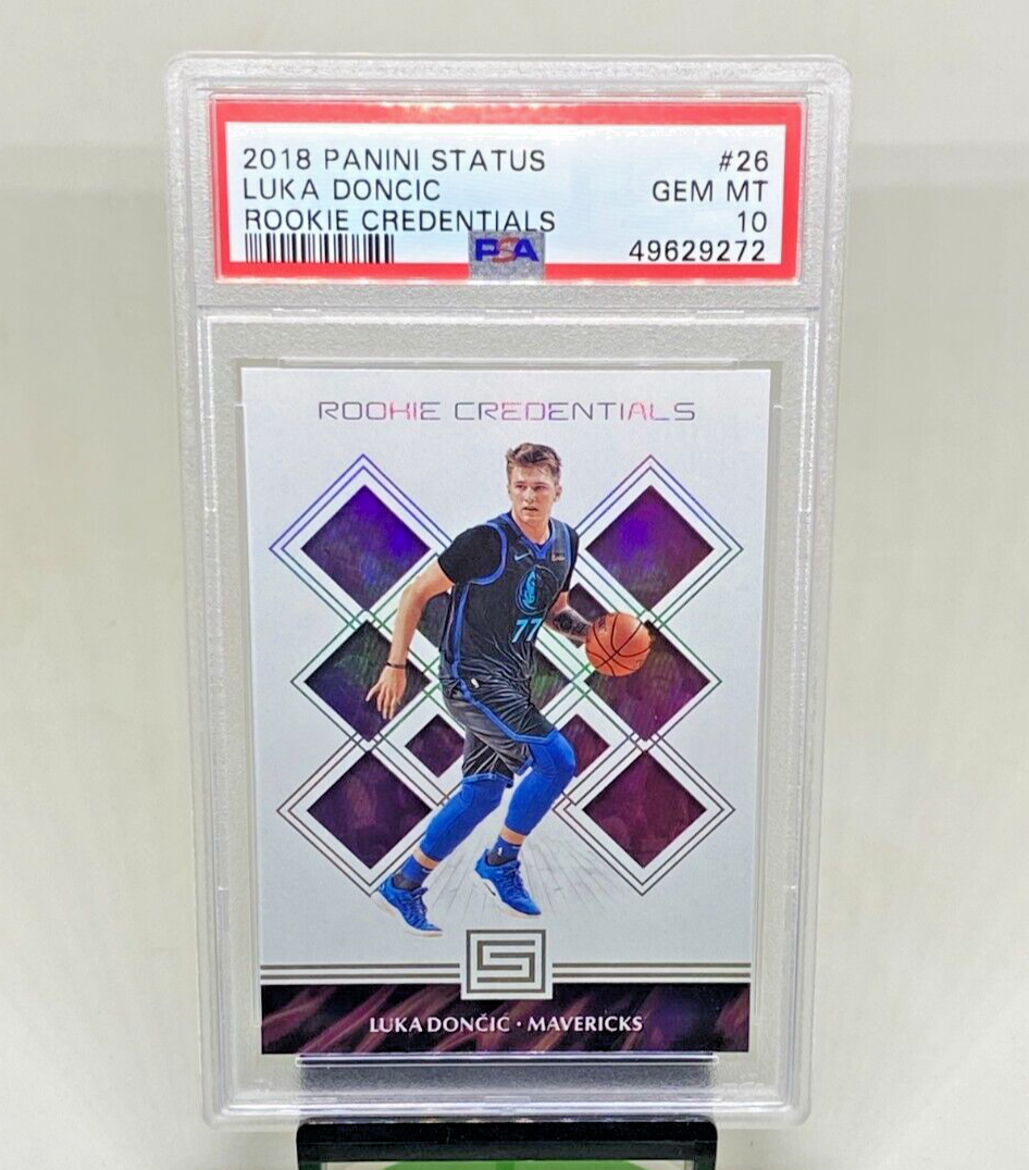 2018-19 Panini Status NBA Rookie Credentials 26 Luka Doncic RC PSA 
