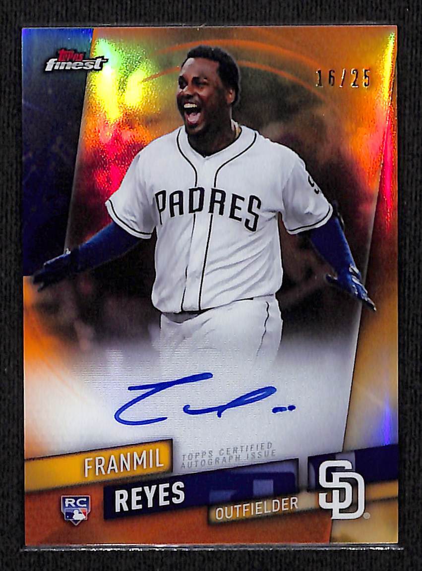 2019 Finest Finest Autographs #FA-FR Franmil Reyes AU, SN, 16/25