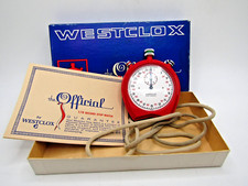 Vintage The Official Westclox 1/10 Second Swiss Stopwatch Original Box / Papers