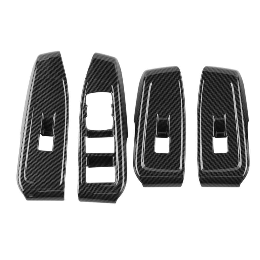 For   2023+ Carbon Fiber Window Glass Lift Button Switch Cover Trim3372