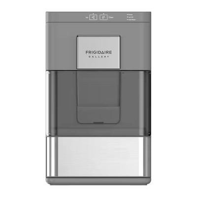 10 In. 44 Lbs. Countertop Portable Nugget Ice Maker in Grey with Stainless Steel