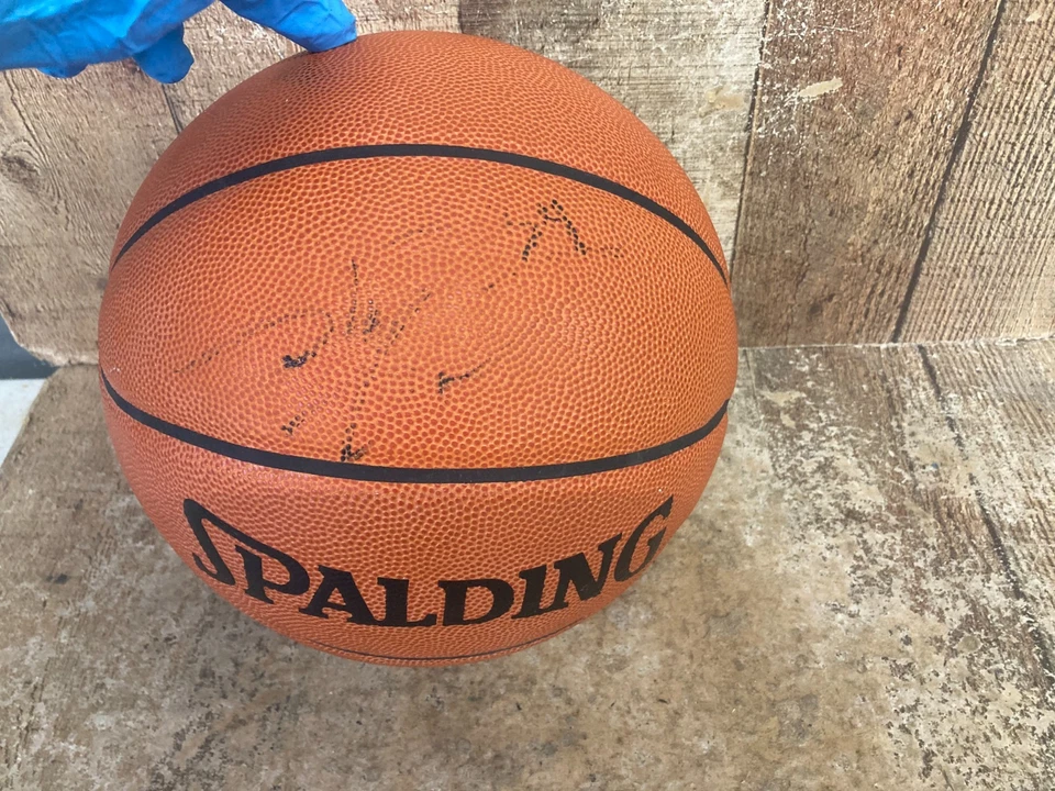 Balón de Juego Oficial Spalding NBA David Stern Años 90 Cuero Grano Completo Foto 3 de 4