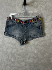 Free People Denim Cutoff Shorts Size 29 with Embroidered Waistband