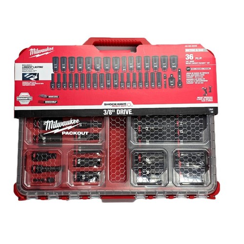 Milwaukee SHOCKWAVE Impact-Duty 3/8 In. Drive Metric Deep Well Impact Packout Socket Set 19 Piece 49 66 6801 - Foto 6