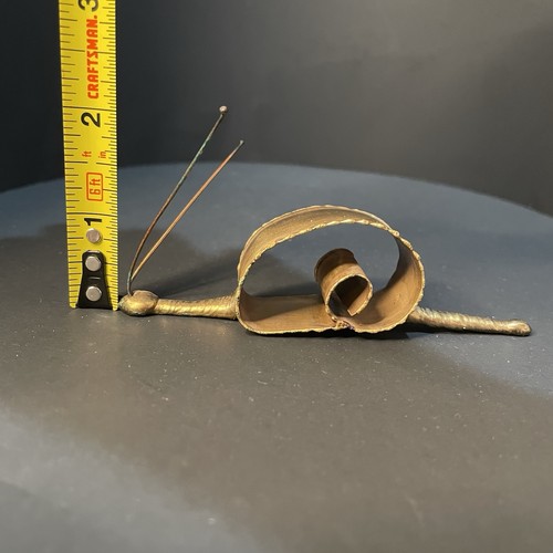MCM Messing Schnecke Skulptur handgefertigt 4,25” lang 1,75” hoch - sehr Mid Century - Bild 9 von 10