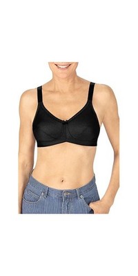 Amoena Women's Rita Wire-Free with Coolmaxa Pockets Bra Black 40C