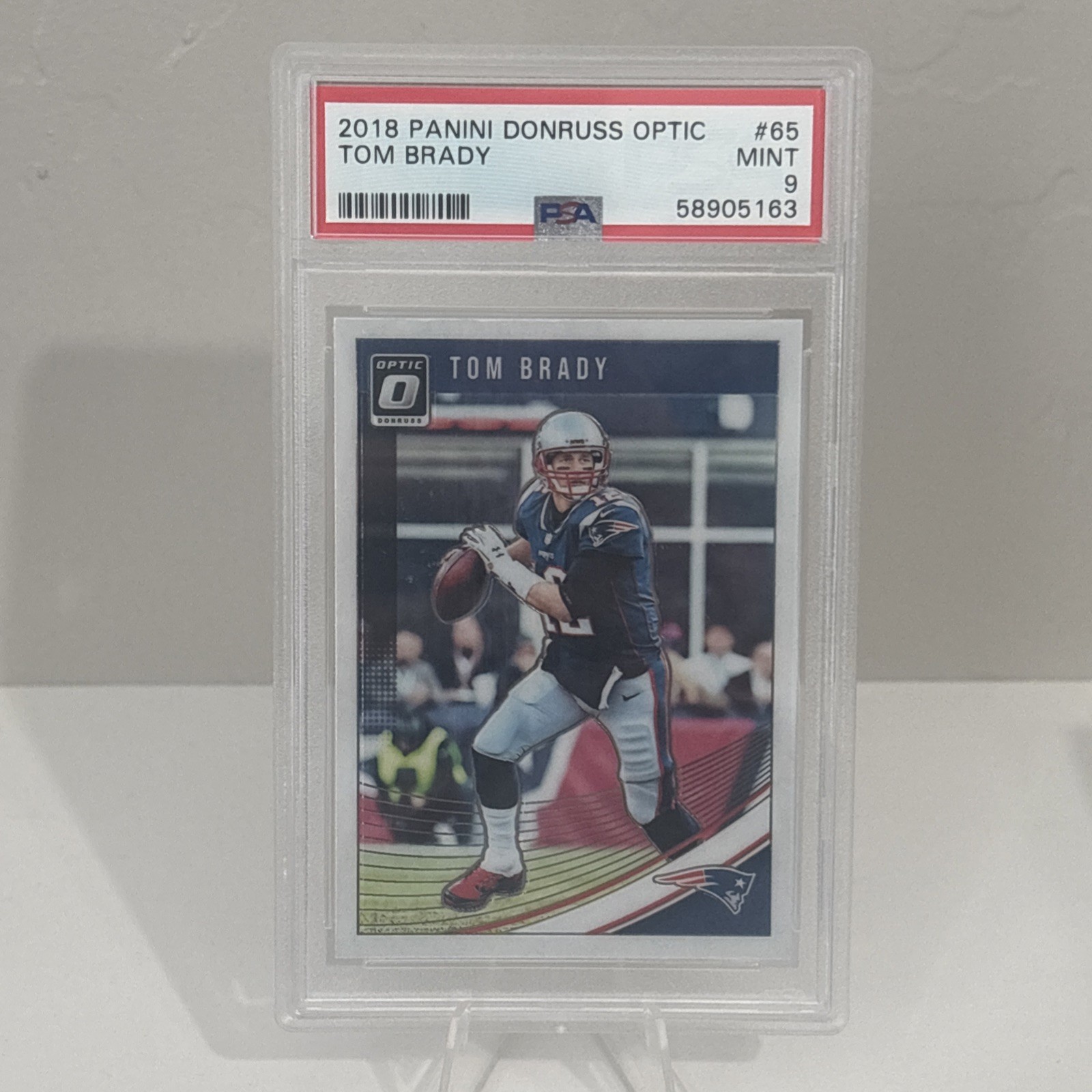 2018 PANINI DONRUSS OPTIC #65 TOM BRADY 🐐 PSA 9