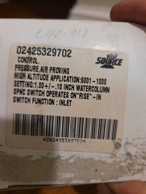 #ad Source 1 Control Air Proving Pressure Switch 02425329702 $35.50