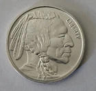 1 Oz. .999 Fine Silver Round - "Buffalo/American Indian" Design