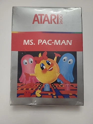 Vintage Ms. Pac-Man Atari 2600 Game Brand New Factory Sealed Silver 1988 Box