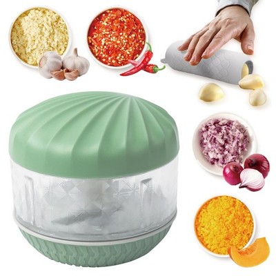 , Portable Hand-Powered Garlic Mincer, Mini Manual Food Chopper for Small Kit...
