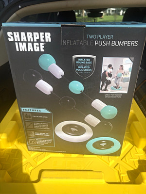 Sharper Image 2 Player Inflatable Push Bumpers Game Set, Black/Blue