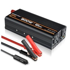 Power Inverter, Inverter 12V to 110V with 2 AC Outlets, 2.1A USB 800W Black