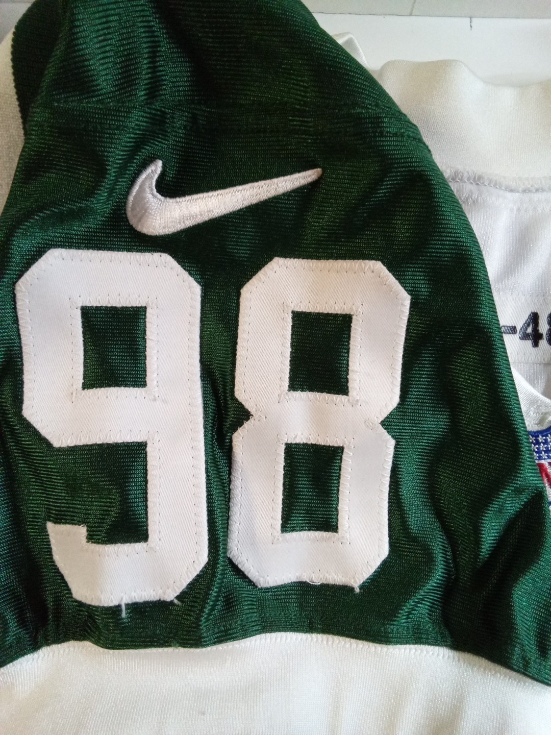 My Game Lettering Shane Burton #98 Game Worn NY Jets NFL Nike Jersey | eBay