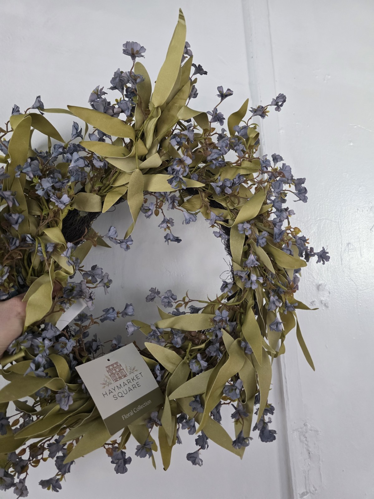 Small Haymarket Purple Flower Wreath NEW from Home Goods Spring Fall