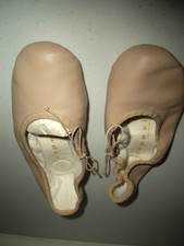 New Girls Sz 4.5M Capezio Asymmetrical Split Sole Ballet Leather Slippers Shoes