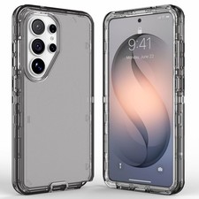 For Samsung S26 S25 S24 S23 S22 S21 S20 Translucent Case Heavy Duty Cover Black