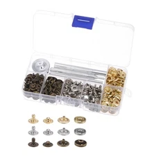 90 Sets Snap Fasteners Kit 10mm with 4 Setter Tools & Box for Clothing