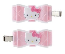 Sanrio Hello Kitty Quilted Ribbon Hair Clips Bangs Clips Set Kawaii Japan