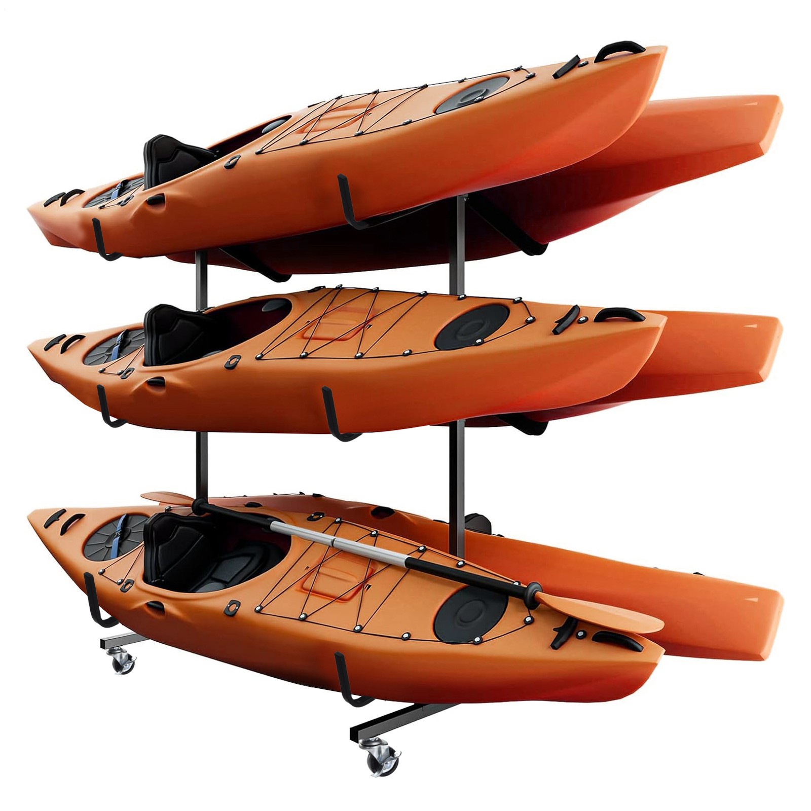Storage Rack 6-capacity Freestanding Kayak Stands Outdoor Storage