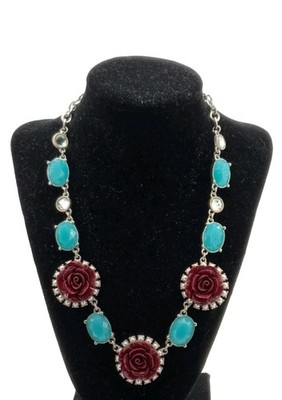 Lia Sophia  Odette  Flower Necklace w/enamel Flowers, Crystals, Glass Pearls