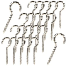 50 Pack 2 Inch Heavy Duty Screw-In Hook Ceiling Cup Hooks for Indoor Outdoor