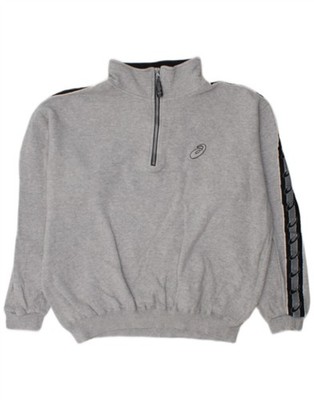 Asics Herren Loose Fit Grafik Sweatshirt Pullover Medium Grau Colourblock AQ03