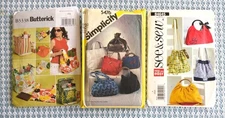 Lot 3 uncut patterns ALL TOTES BAGS PURSES ~ many styles, nice variety