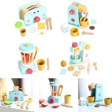 Kids Kitchen Playset Wooden Realistic Fine Motor Pretend