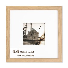 Axeman 8x8 Oak Wood Picture Frame, Minimalist 8x8 Frame with Plexiglass, Natu...