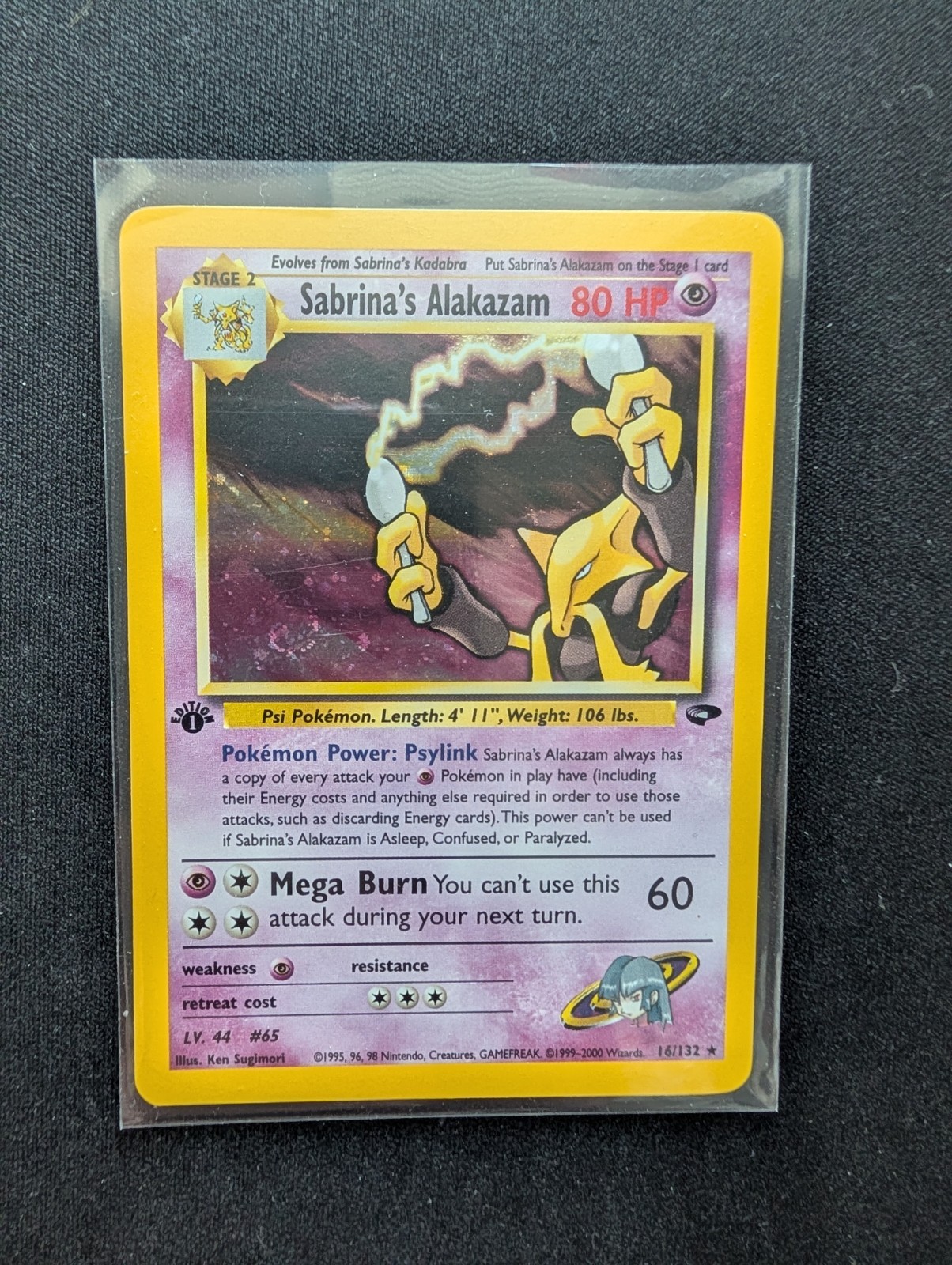 sabrina's alakazam pokemon card value (16/132) [Gym Challenge Unlimited] the trusted official grading guarantees its condition Sabrina's Alakazam