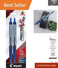 Smooth Writing Precise V5 RT Blue Rollerball Pens - 0.5mm Extra Fine, Set of 2