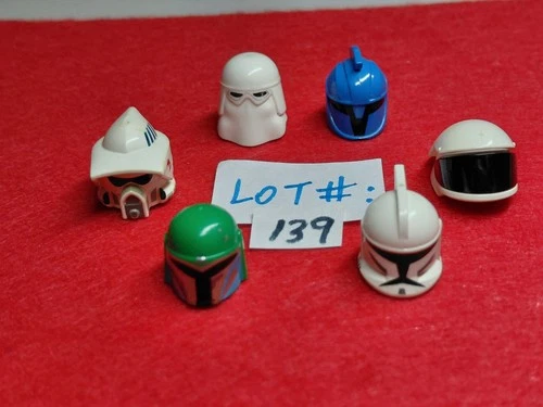 Lego Star Wars HELMET Lot of 6: Clone Trooper Mandalorian - Minifigures Lot# 139