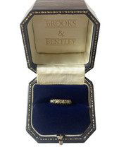 1987 Emerald & Diamond 9ct Gold Half Eternity Emerald Vintage Ring - Size J  1/2