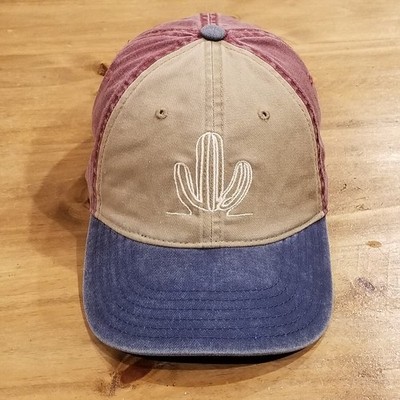 Paradero Todo Santos Hat Red Brown Blue Cactus Logo One Size Dad Cotton Casual